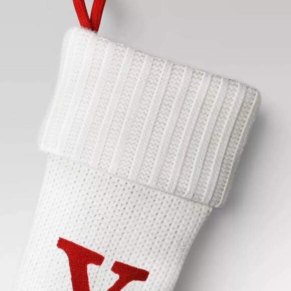 Wondershop Letter Y Red Monogram Full Size White Knit Christmas Stocking - Picture 2 of 5